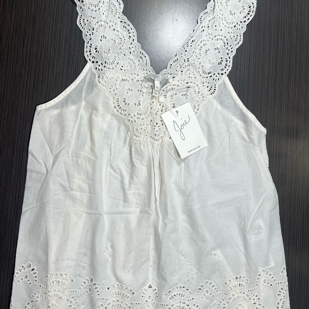 White Lace Trim Women's Top